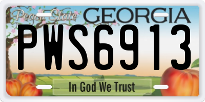 GA license plate PWS6913