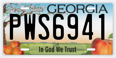 GA license plate PWS6941