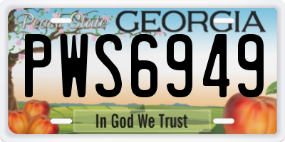 GA license plate PWS6949