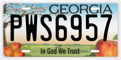 GA license plate PWS6957
