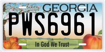 GA license plate PWS6961