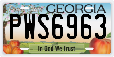 GA license plate PWS6963