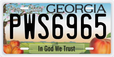 GA license plate PWS6965