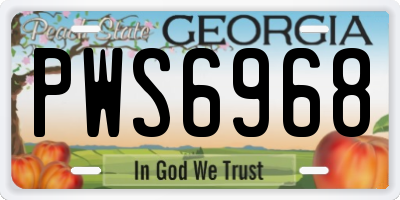 GA license plate PWS6968