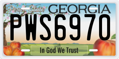 GA license plate PWS6970