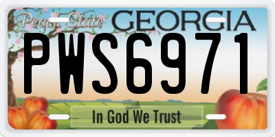 GA license plate PWS6971