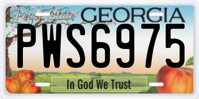 GA license plate PWS6975