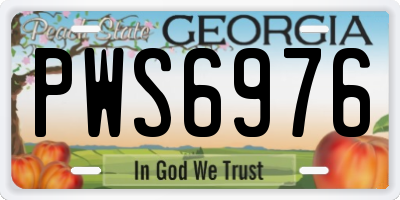 GA license plate PWS6976