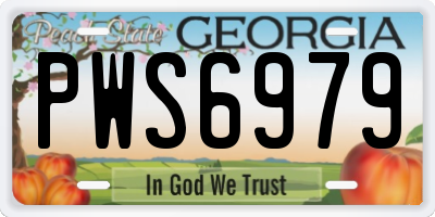 GA license plate PWS6979