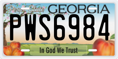 GA license plate PWS6984