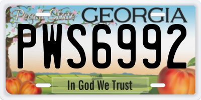 GA license plate PWS6992