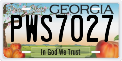 GA license plate PWS7027