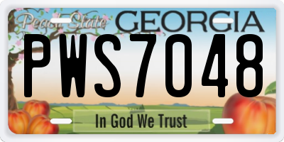 GA license plate PWS7048