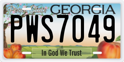 GA license plate PWS7049