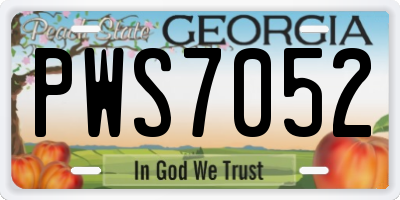 GA license plate PWS7052
