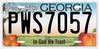 GA license plate PWS7057
