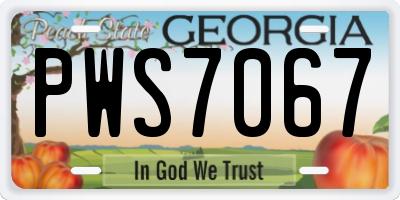 GA license plate PWS7067