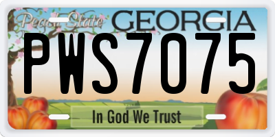 GA license plate PWS7075