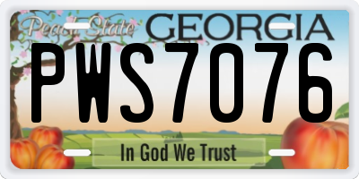 GA license plate PWS7076