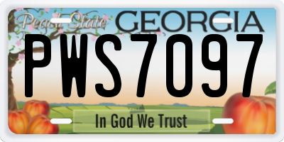 GA license plate PWS7097