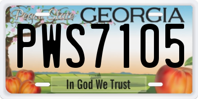 GA license plate PWS7105