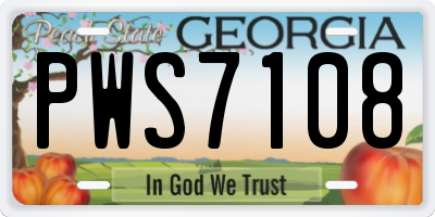 GA license plate PWS7108