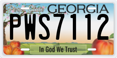 GA license plate PWS7112