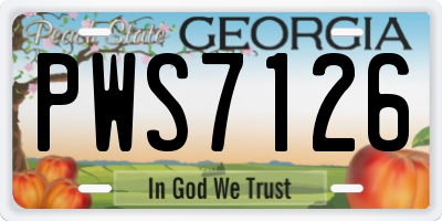 GA license plate PWS7126