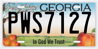 GA license plate PWS7127