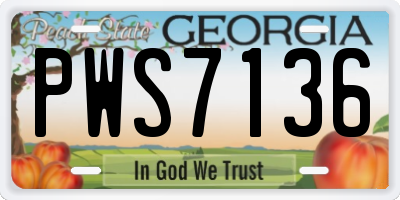 GA license plate PWS7136