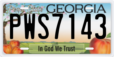 GA license plate PWS7143