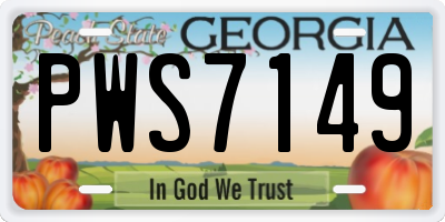 GA license plate PWS7149