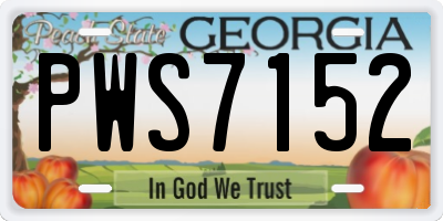 GA license plate PWS7152