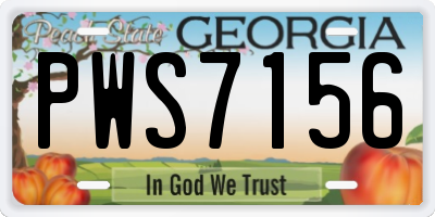 GA license plate PWS7156