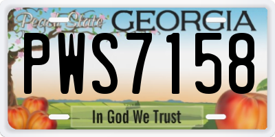 GA license plate PWS7158
