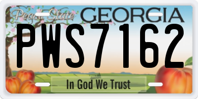 GA license plate PWS7162