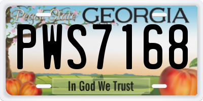 GA license plate PWS7168