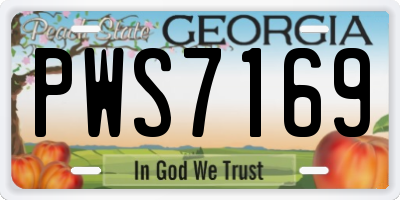GA license plate PWS7169