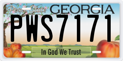 GA license plate PWS7171