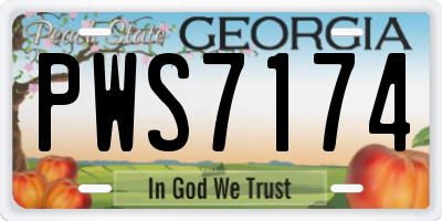 GA license plate PWS7174
