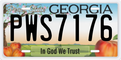 GA license plate PWS7176