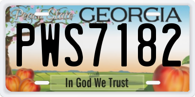 GA license plate PWS7182