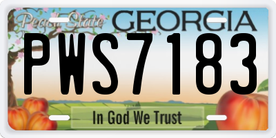 GA license plate PWS7183