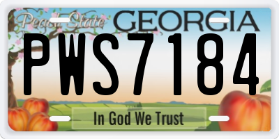 GA license plate PWS7184
