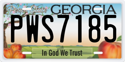 GA license plate PWS7185