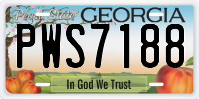 GA license plate PWS7188