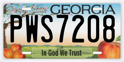 GA license plate PWS7208