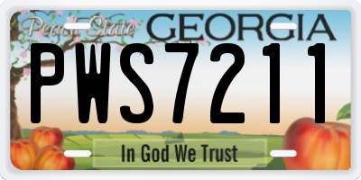 GA license plate PWS7211
