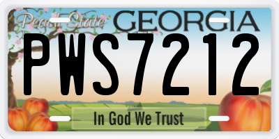 GA license plate PWS7212