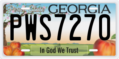 GA license plate PWS7270